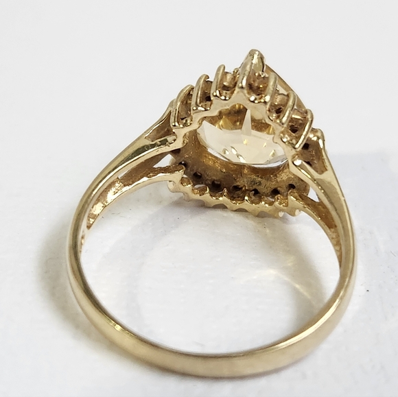 One Estate Owned 80's 14K Solid Gold Citrine & Diamonds 2.80cts 3.28g Ring Sz 7 - Picture 14 of 15